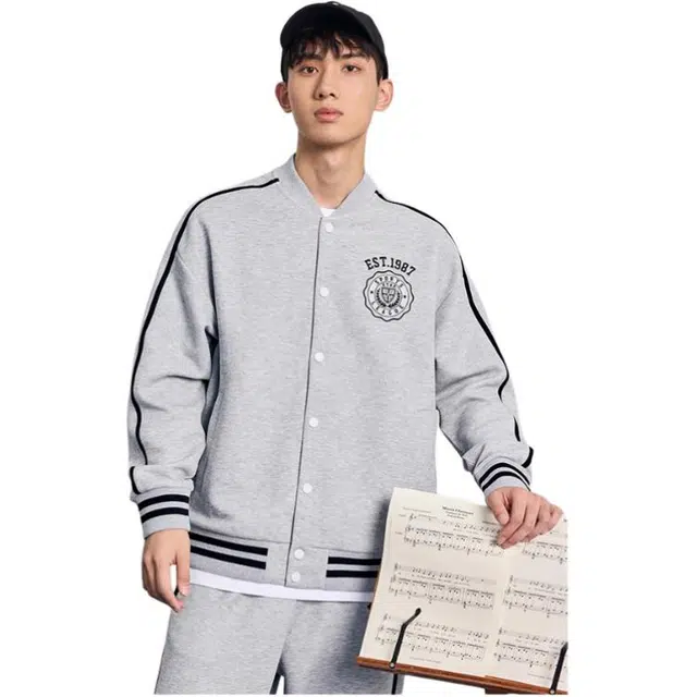 特步 时尚 学院风 针织 情侣 外套棒球服 男女同款