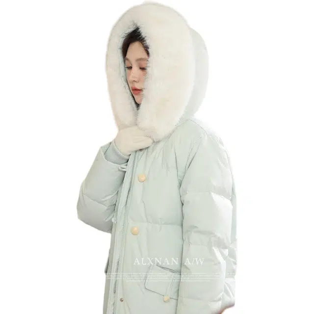 鹿向南 通勤简约休闲舒适棉服 女款 浅绿色