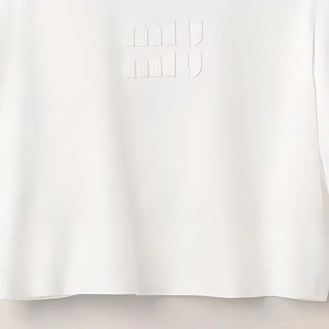 Miu Miu SS23 Logo Embroidered Tee White