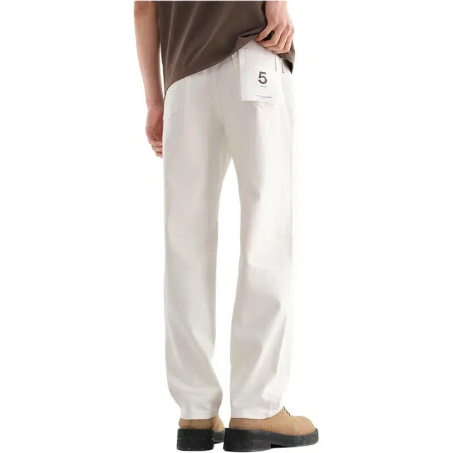 太平鸟 水洗直筒中腰长裤牛仔裤 男款