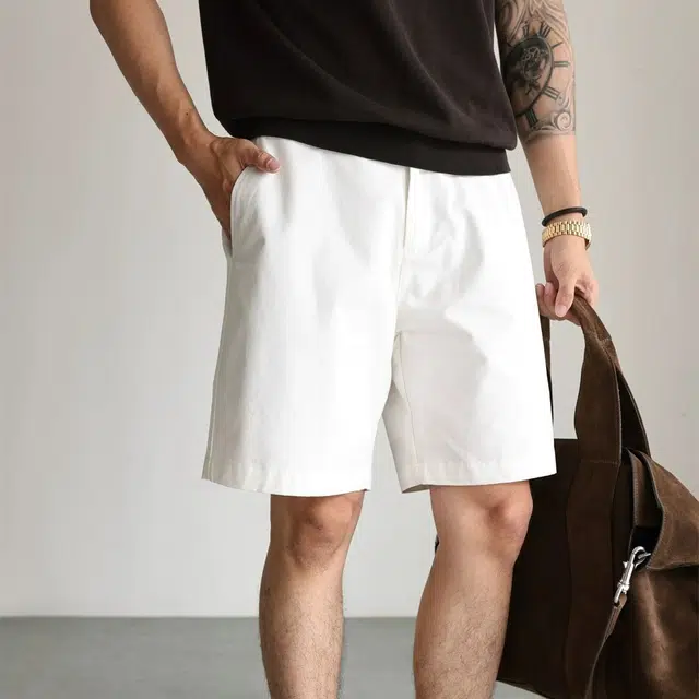 余闲 半松紧透气吸湿精梳棉休闲短裤 男女同款