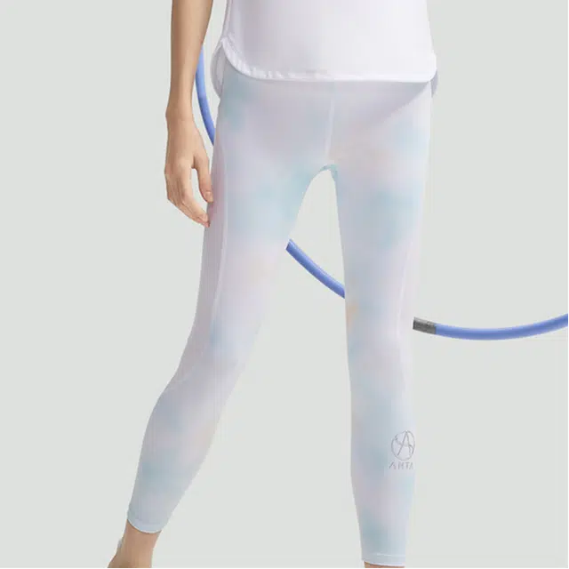 安踏儿童 艺术体操系列 晕染冰丝凉感修身打底裤 儿童款 纯净白