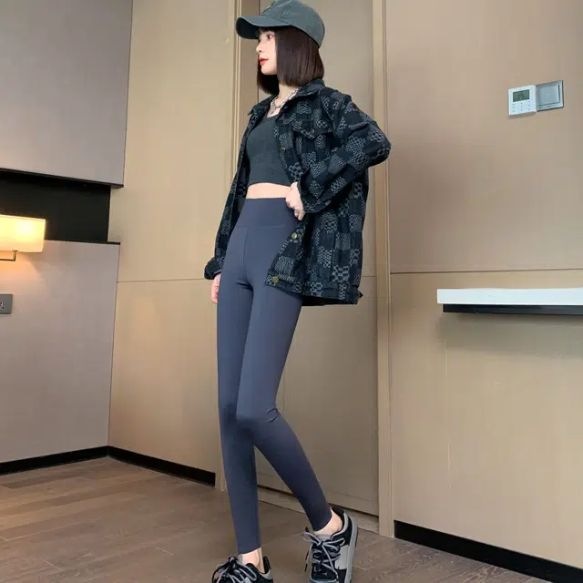 欧迪芬 高腰弹力修身提臀收腹鲨鱼裤可外穿休闲舒适薄款瑜伽健身打底裤 女款