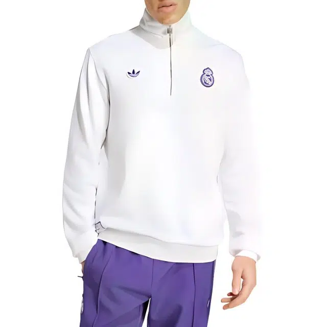 adidas Originals Half-Zip Sweatshirt White
