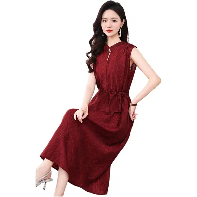 恒源祥 舒适休闲简约百搭无袖连衣裙 女款