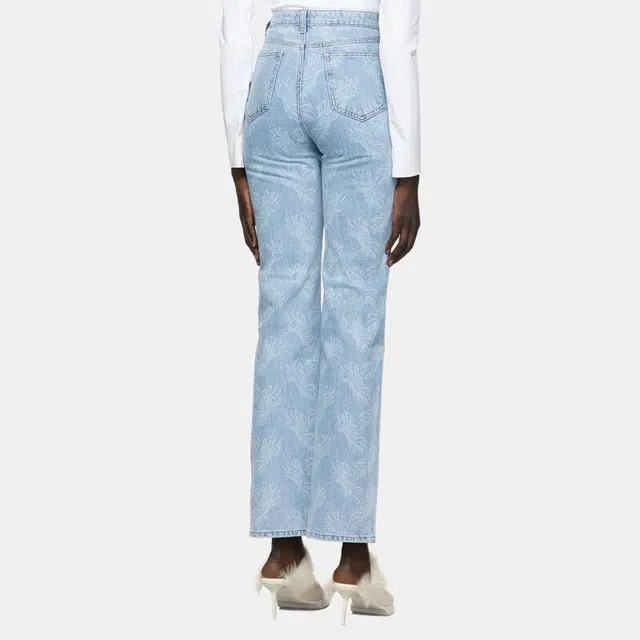 WE11DONE FW21 Paisley Print Jeans Blue