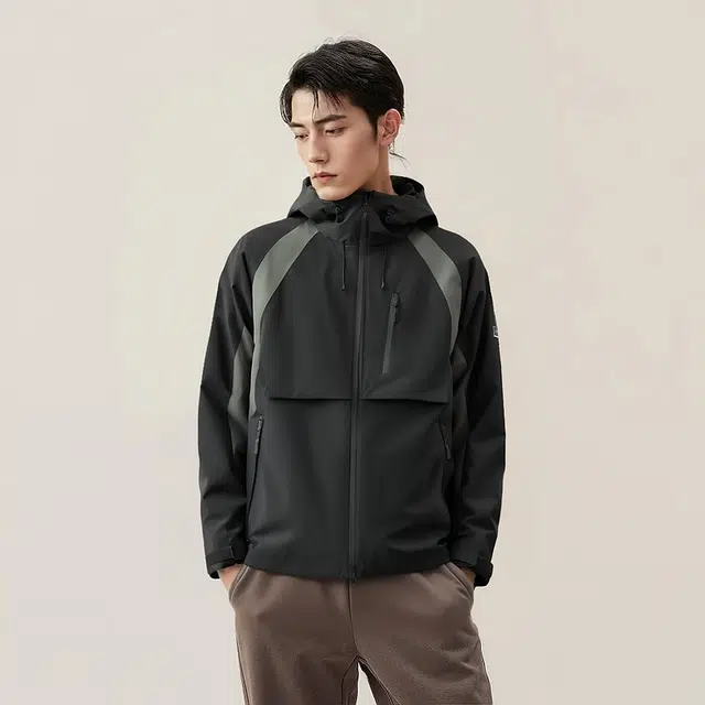 森马 中国国家地理系列轻薄款防护外套防水连帽羽绒服 男款
