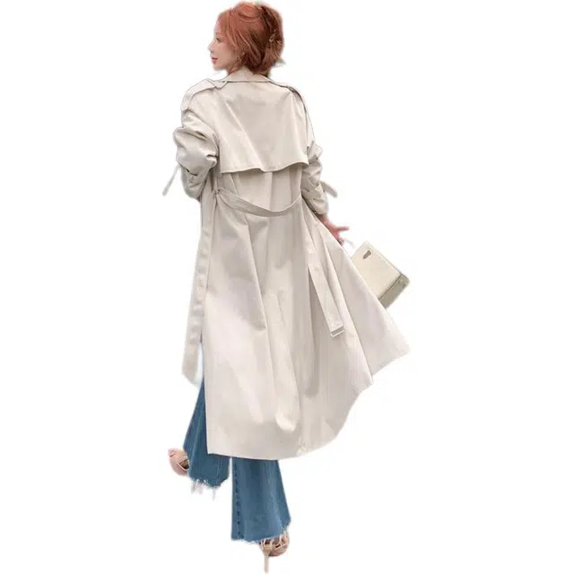 思蓓儿 高级感宽松英伦气质秋季廓形中长款大衣 女款