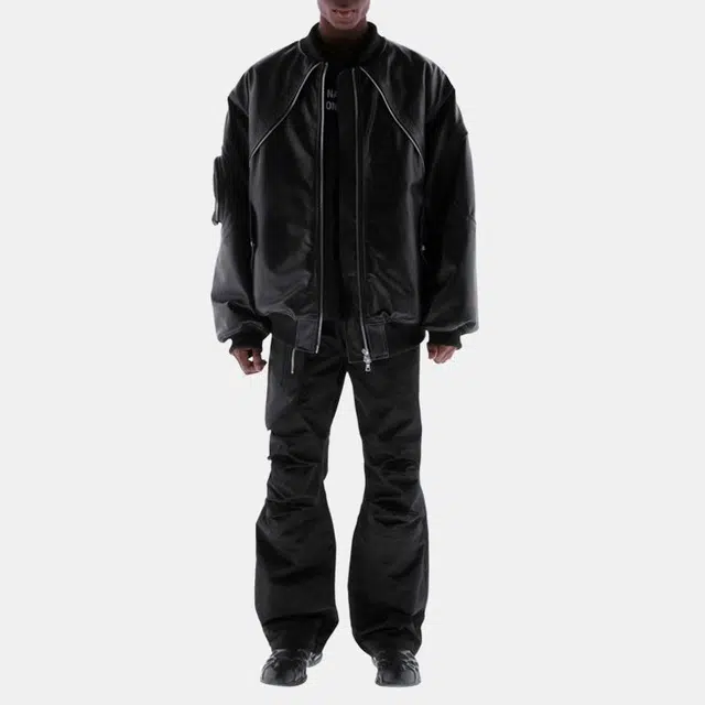 FARFROMWHAT FW22 Black Leather Jacket