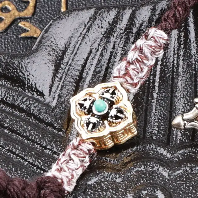悠笙 新中式风 藏式九眼天珠 金刚铃 金刚杵 招财转运 手工编织绳 平安吉祥 玛瑙 玉石项链 男女同款情侣款
