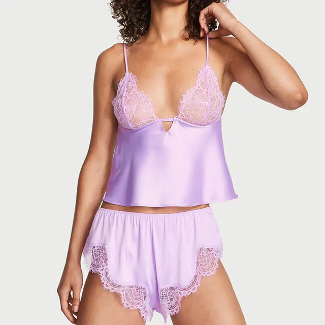 Victoria's Secret SEXY KI Florallacepatchworkcamisole pajamaTe