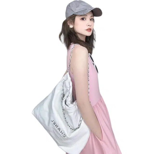 美洋 女神降临连衣裙 简约优雅弹力针织拼接背心长裙
