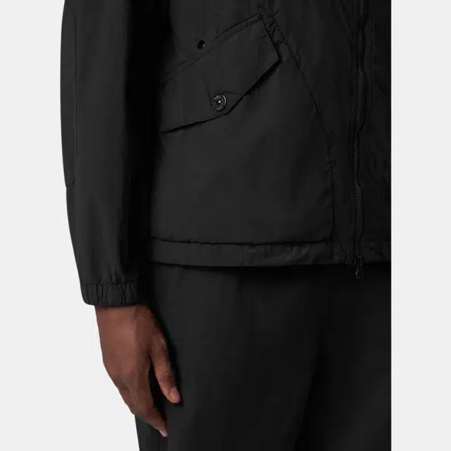 Stone Island SS25 Phantom Nylon Hooded Zip Jacket Black