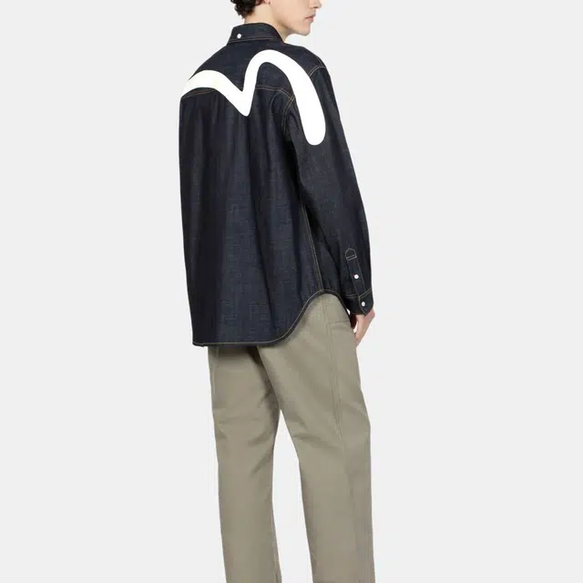 EVISU Daicock Print Relax Fit Denim Shirt