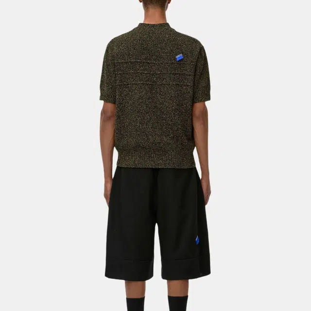 ADER ERROR SS25 V-Neck Tassel Embroidered Knit Tee Black