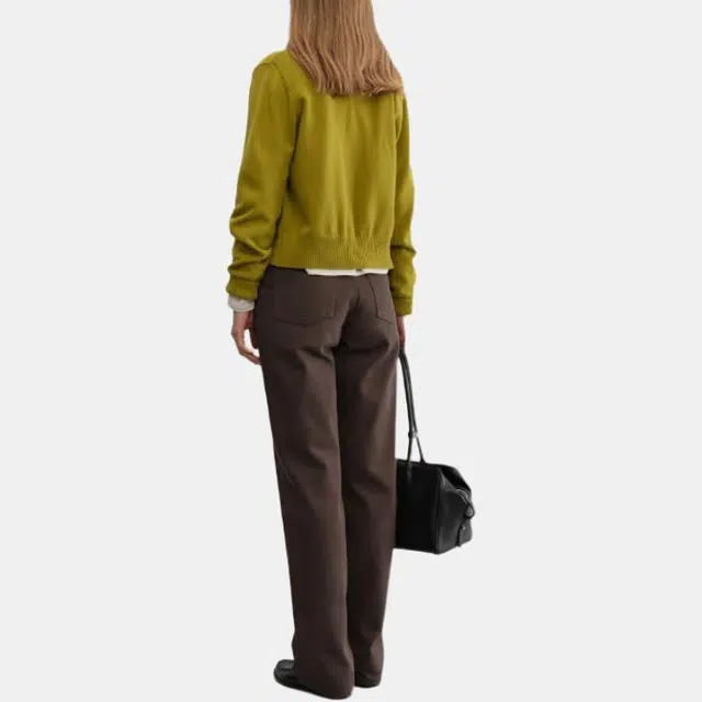 Dunst UNISEX CREWNECK KNIT CARDIGAN OLIVE KHAKI