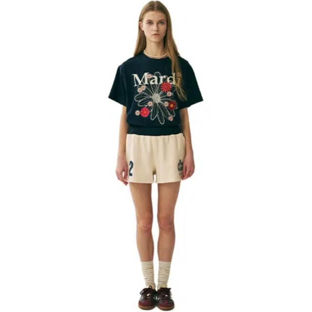 MARDI MERCREDI SS25 TSHIRT FLOWERMARDI BLOSSOM_NAVY IVORY T