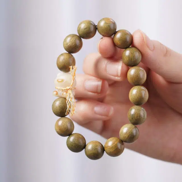 爵倾 搭配菩提小猫#好运 绿檀 手串 男女同款情侣款