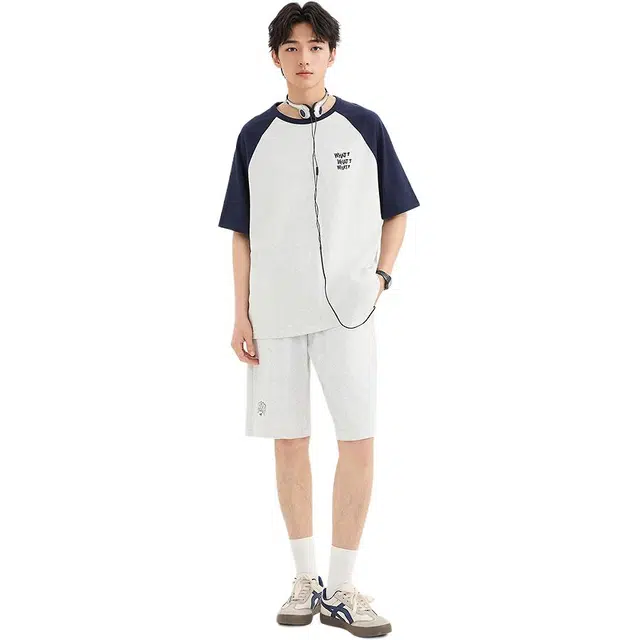 三福 时尚宽松直筒中腰休闲短裤 男款