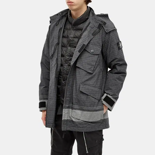 Stone Island Reflective Down Jacket Black
