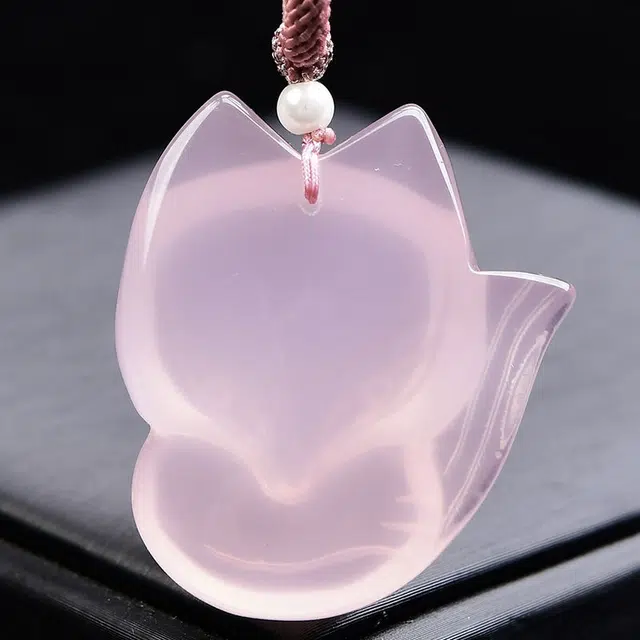 赐帛 浪漫玉狐 新中式玉妲己吉祥如意平安顺遂复古简约小众设计桃花轻奢时尚高级感转运珠精美礼盒#好运 玉髓 项链 男女同款情侣款