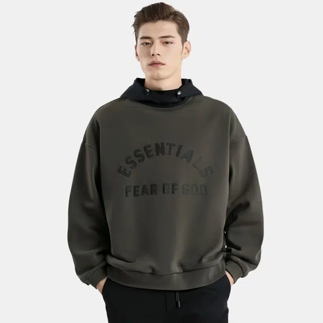 Fear of God Essentials Nylon Fleece Hoodie Ink/Jet Black