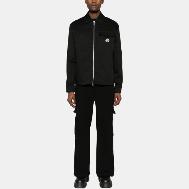 Moncler Gabardine Zip-Up Shirt