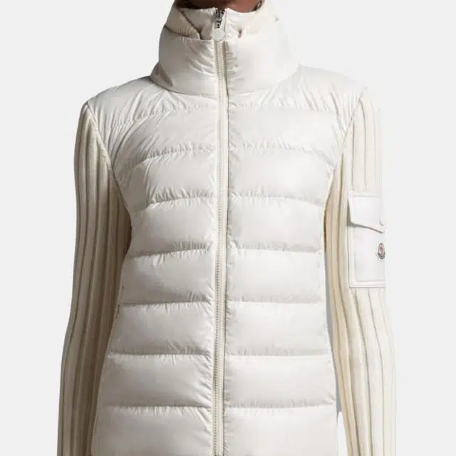 Moncler Padded Wool Cardigan Logo