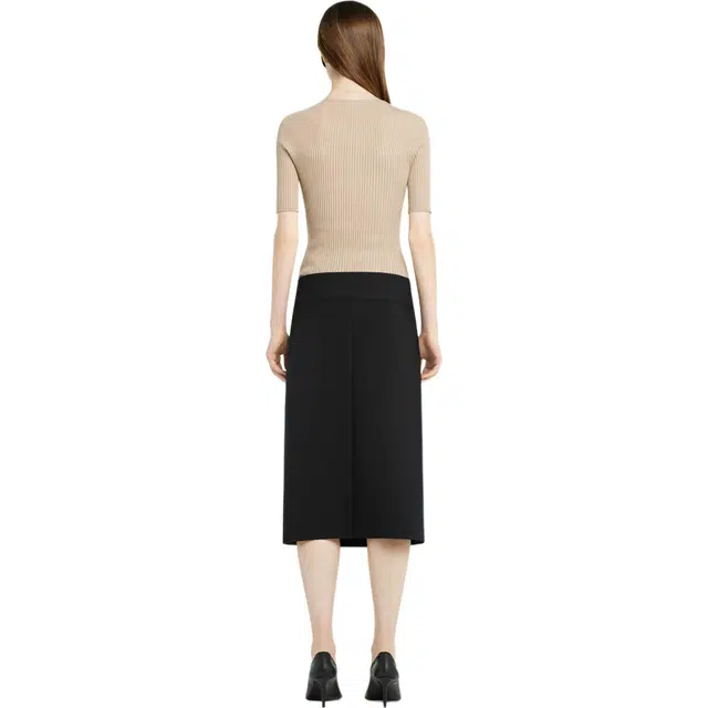 COURREGES SS25 SOLAR LIGHT RIB SWEATER Cappuccino