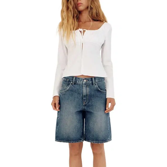 ZARA Square Neck Bow Shirt