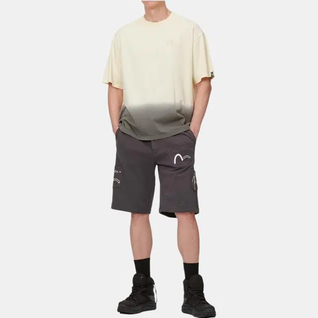 EVISU SS22 Seagull Print Multi-Pocket Shorts