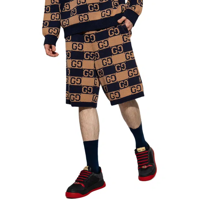 GUCCI FW23 Khaki Jacquard Shorts