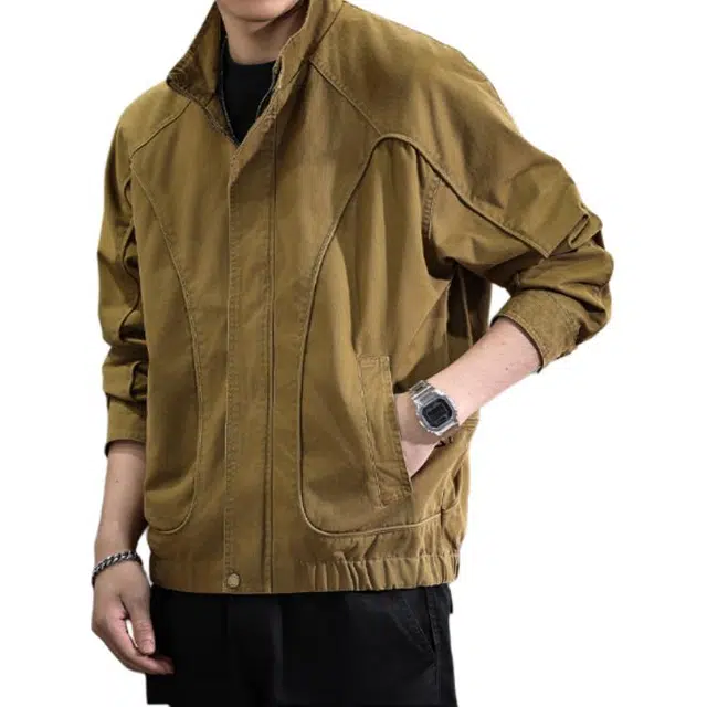 遨宇 美式复古休闲百搭猎装教练极简风百搭户外休闲工装夹克外套 男女同款