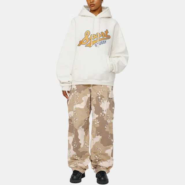 Stussy FW24 Satin Patch Oversized Hoodie