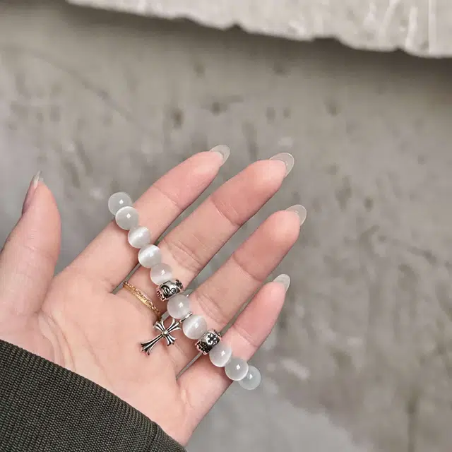 爵倾 串珠装饰 猫眼石 玉石手串 男女同款情侣款