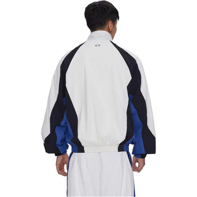 无畏东方 无观拉链拼接设计运动休闲舒适宽松夹克外套 男女同款 白蓝