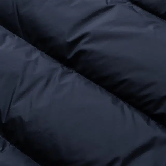 GUCCI FW24 Striped Print Detachable Hood Down Jacket Navy Blue