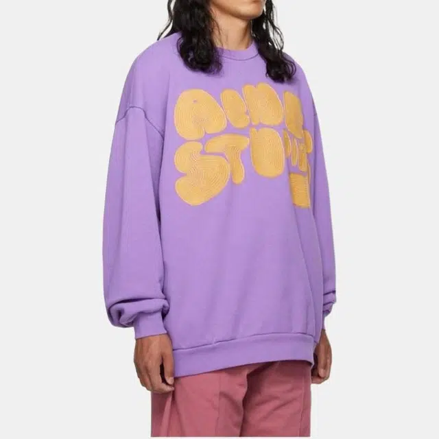 Acne Studios FW22 Logo Embroidered Crewneck Sweatshirt Purple