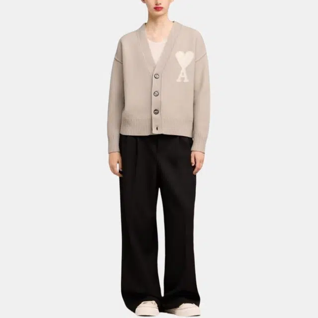 AMIPARIS V-Neck Cardigan Light Beige