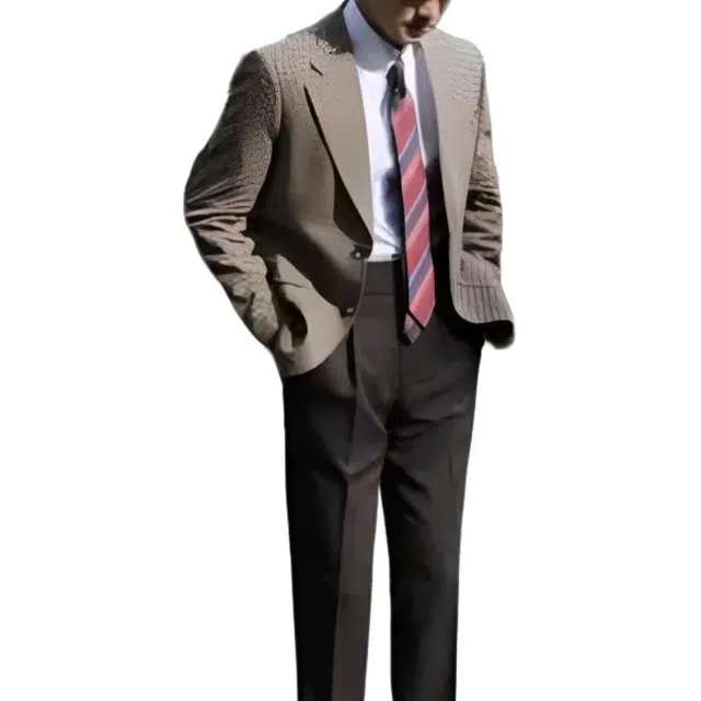 大格子与黑猫 意式复古小格子雅痞绅士修身西服猎装口袋条纹真好看时尚休闲西装 男款