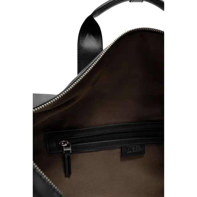 ZARA PU Travel Tote Bag Black