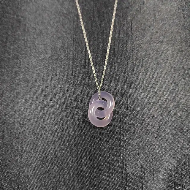 识恩 白月光环环相扣薰衣草之恋帝王紫 玉坠古风双玉环吊坠小众设计文艺范轻奢 玉髓 玉石项链 男女同款情侣款