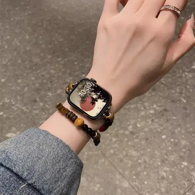 卫欣 表带 苹果适用 串珠材质 编织腕带男女通用