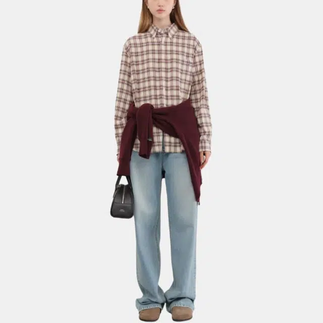 Dunst UNISEX CHECK FLANNEL SHIRT SOFT PINK