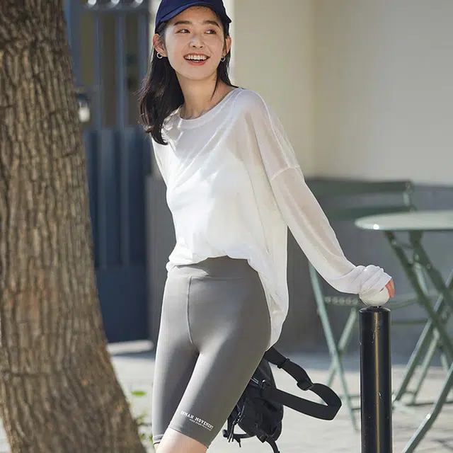 茵曼 字母印花厚款修身短裤 女款