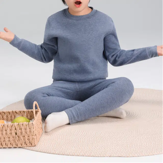 左西 纯色抗菌居家休闲保暖套装 儿童款