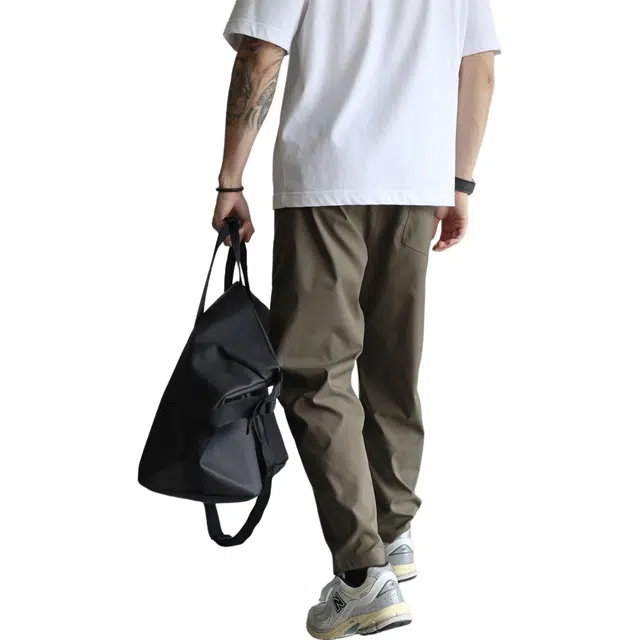 余闲 宽松纯色锥形直筒裤中腰长裤休闲裤 男女同款