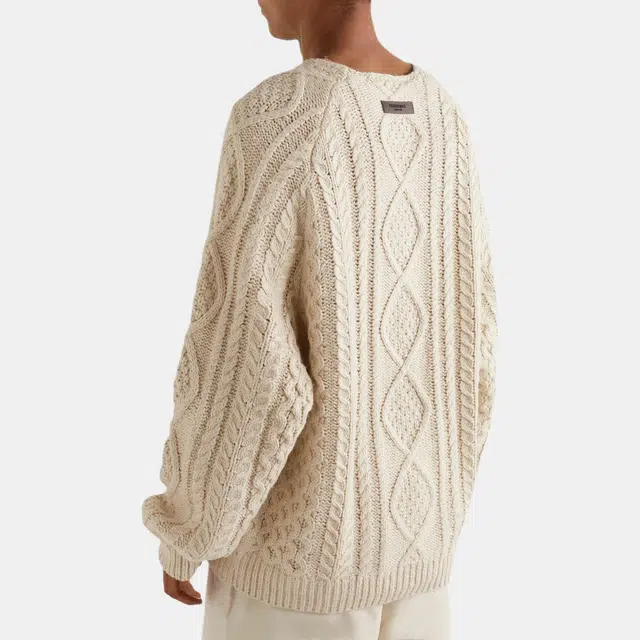 Fear of God Essentials FW22 Cable Knit Egg shell
