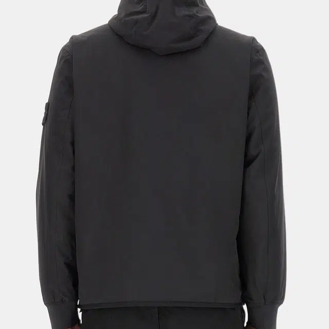 Stone Island FW23 Black Logo Zip Hoodie