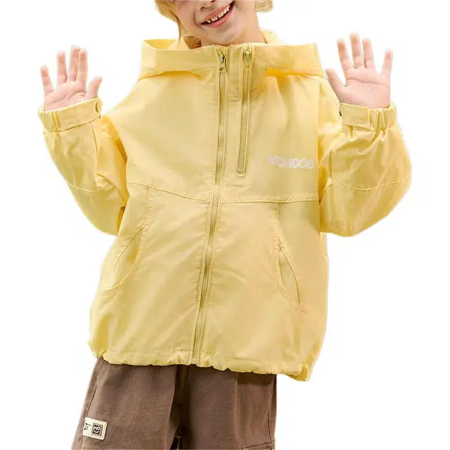 玛米玛卡 连帽柔软舒适夹克外套 柠檬黄中小童